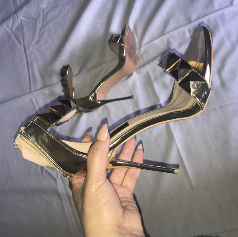 Golden Stilleto Sandals